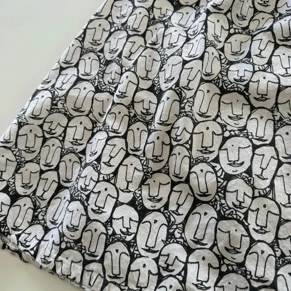 Mata Traders- 100% Cotton- Black and White- Face Print Dress- Ethical- Unique- M - Picture 8 of 13